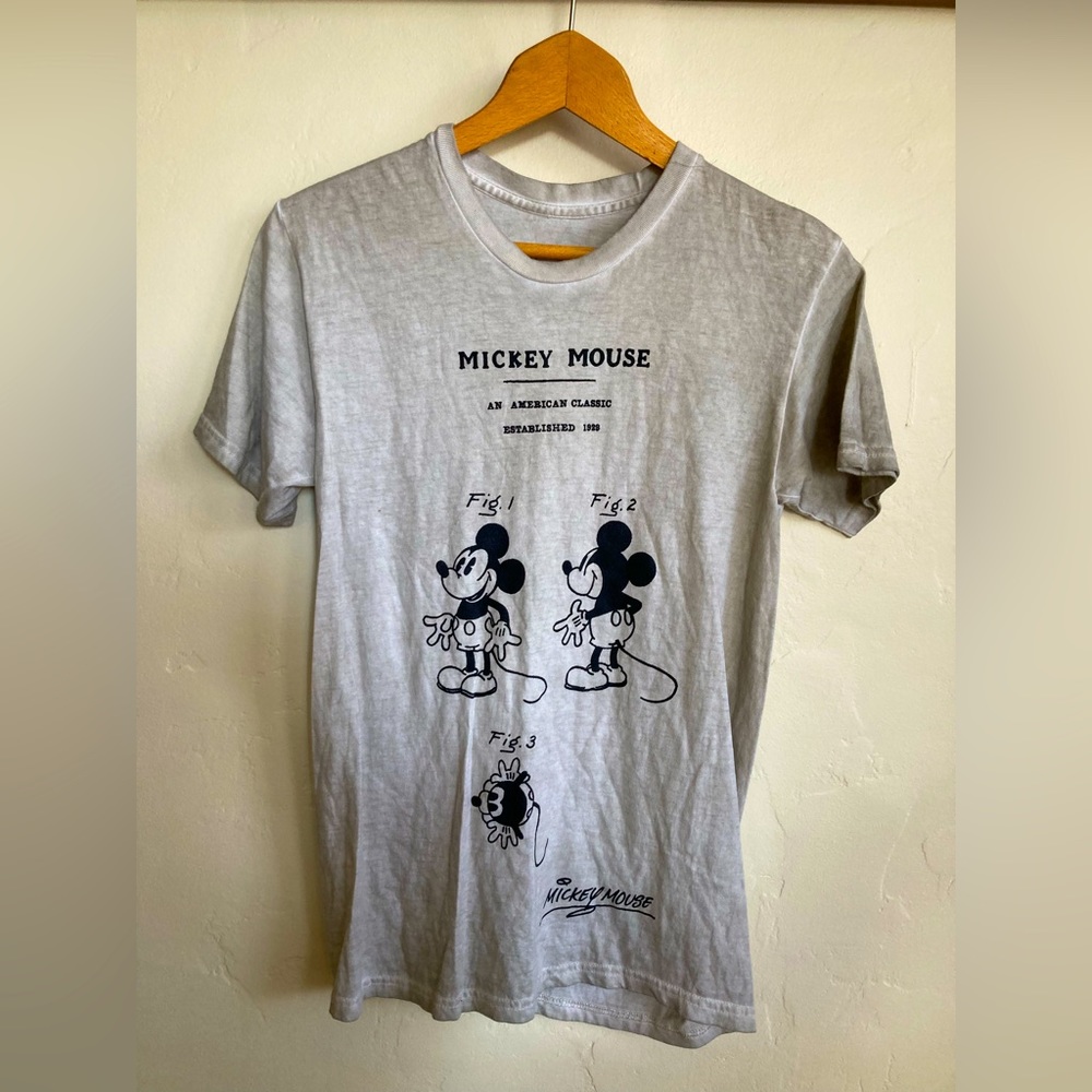 Disney Brand Women’s Vintage Style Mickey Mouse Crew Neck T-Shirt, Size Small